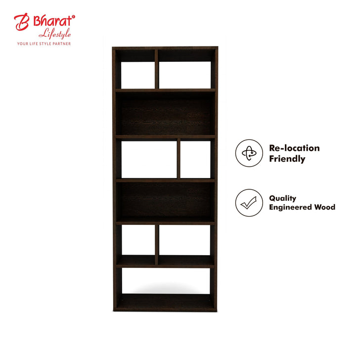 Bharat Lifestyle Nevis Engineered Wood Open Book Shelf (Finish Color - Wenge, DIY(Do - It - Yourself)) - BHARAT LIFESPACE PRIVATE LIMITED