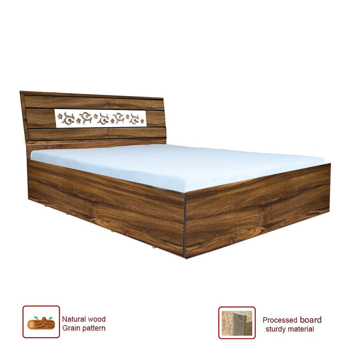 Bharat Lifestyle Oman Engineered Wood Queen Box Bed (Finish Color - Walnut, Delivery Condition - Knock Down) - BHARAT LIFESPACE PRIVATE LIMITED
