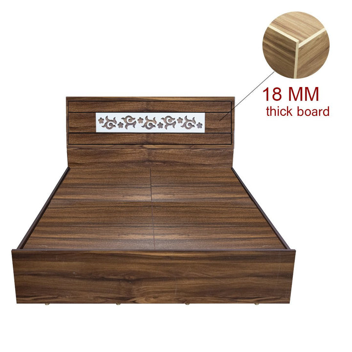Bharat Lifestyle Oman Engineered Wood Queen Box Bed (Finish Color - Walnut, Delivery Condition - Knock Down) - BHARAT LIFESPACE PRIVATE LIMITED