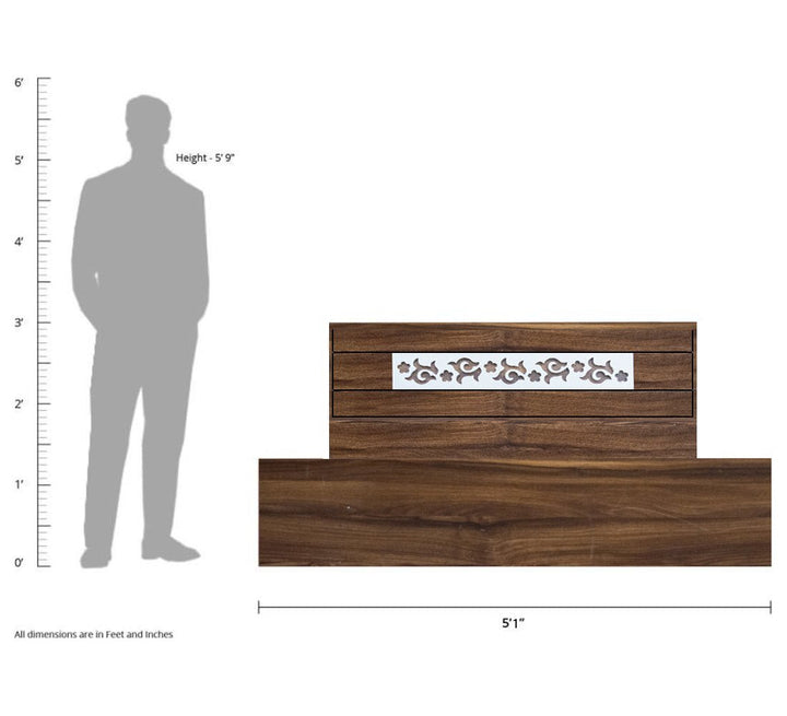 Bharat Lifestyle Oman Engineered Wood Queen Box Bed (Finish Color - Walnut, Delivery Condition - Knock Down) - BHARAT LIFESPACE PRIVATE LIMITED