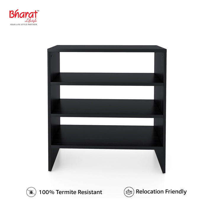 Bharat Lifestyle Orcus Engineered Wood Shoe Rack (Black, 3 Shelves, DIY(Do - It - Yourself)) - BHARAT LIFESPACE PRIVATE LIMITED