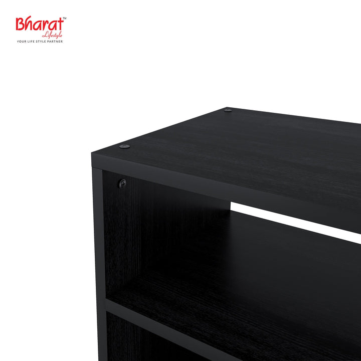 Bharat Lifestyle Orcus Engineered Wood Shoe Rack (Black, 3 Shelves, DIY(Do - It - Yourself)) - BHARAT LIFESPACE PRIVATE LIMITED