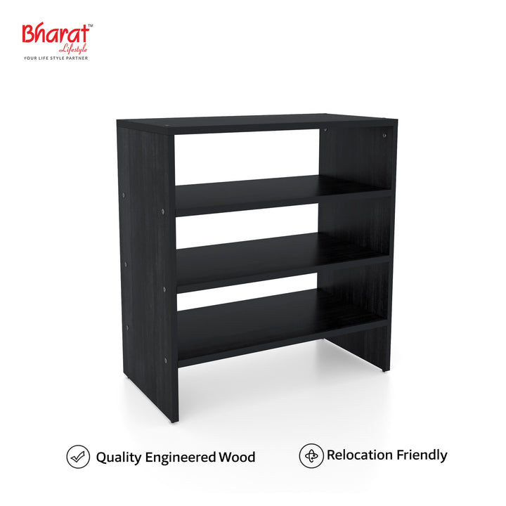 Bharat Lifestyle Orcus Engineered Wood Shoe Rack (Black, 3 Shelves, DIY(Do - It - Yourself)) - BHARAT LIFESPACE PRIVATE LIMITED