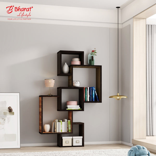 Bharat Lifestyle Palmnut Engineered Wood Display Unit (Finish Color - Wenge & Brown, DIY(Do - It - Yourself)) - BHARAT LIFESPACE PRIVATE LIMITED
