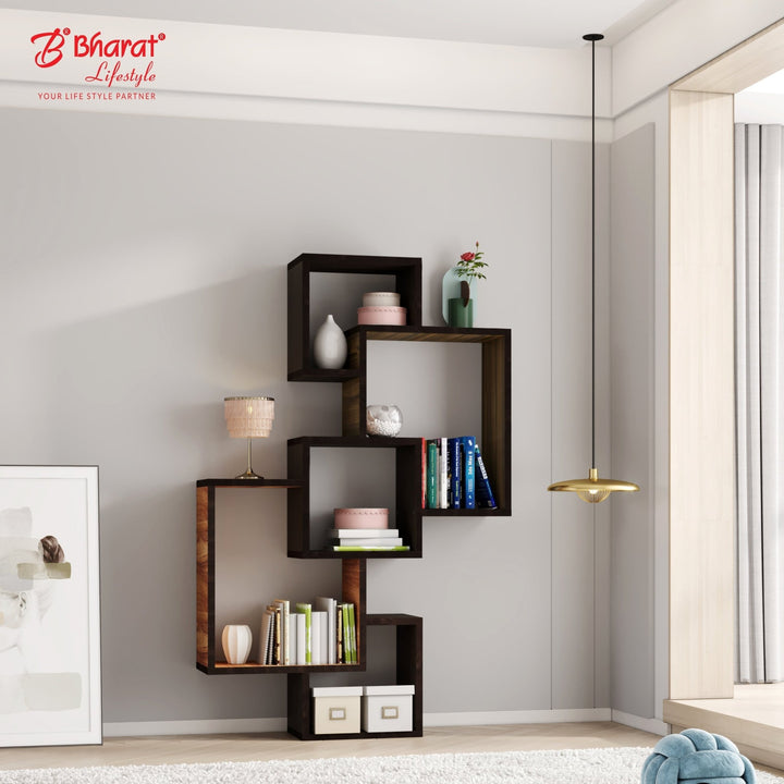 Bharat Lifestyle Palmnut Engineered Wood Display Unit (Finish Color - Wenge & Brown, DIY(Do - It - Yourself)) - BHARAT LIFESPACE PRIVATE LIMITED