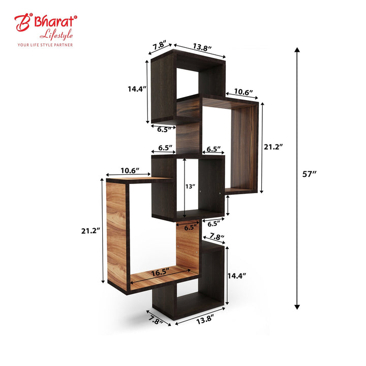 Bharat Lifestyle Palmnut Engineered Wood Display Unit (Finish Color - Wenge & Brown, DIY(Do - It - Yourself)) - BHARAT LIFESPACE PRIVATE LIMITED