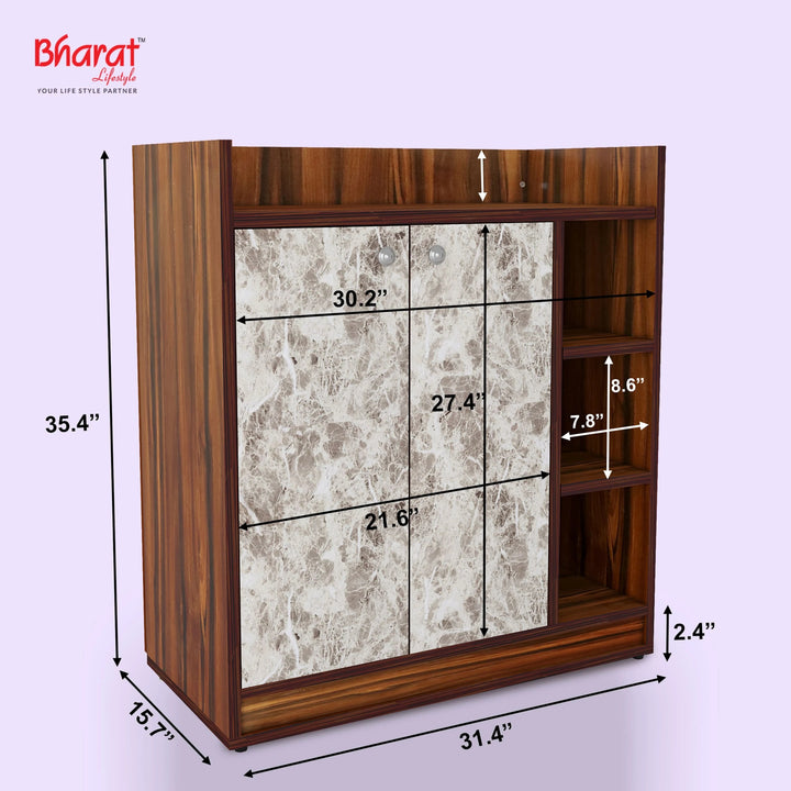 Bharat Lifestyle Phoenix Engineered Wood Shoe Rack (Brown, 6 Shelves, Knock Down) - BHARAT LIFESPACE PRIVATE LIMITED