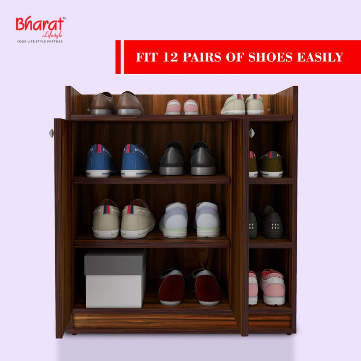 Bharat Lifestyle Phoenix Engineered Wood Shoe Rack (Brown, 6 Shelves, Knock Down) - BHARAT LIFESPACE PRIVATE LIMITED
