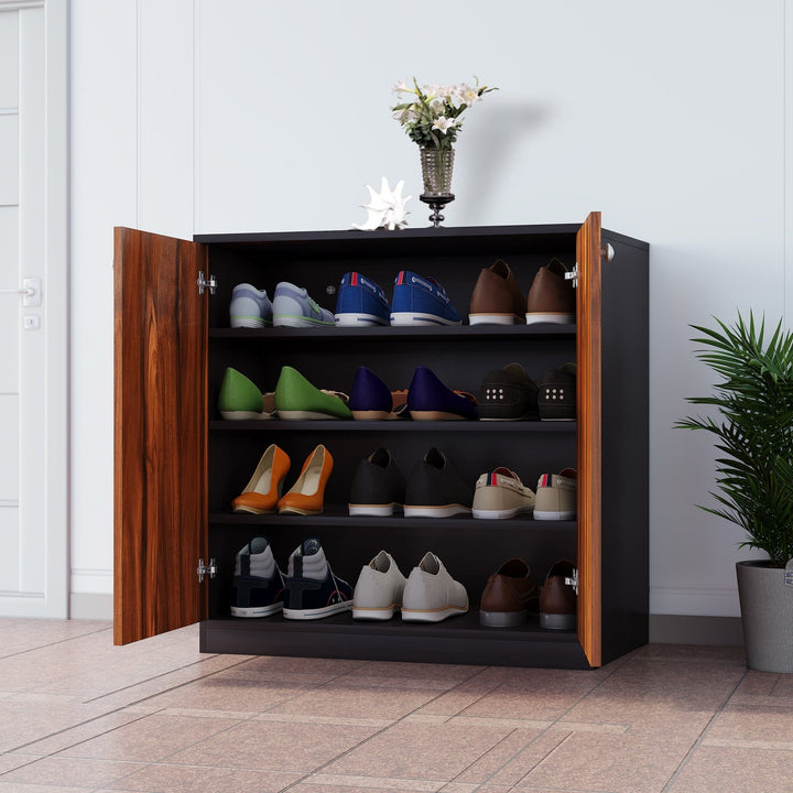 Bharat Lifestyle Pluto Engineered Wood Shoe Rack (Brown, 4 Shelves, Knock Down) - BHARAT LIFESPACE PRIVATE LIMITED