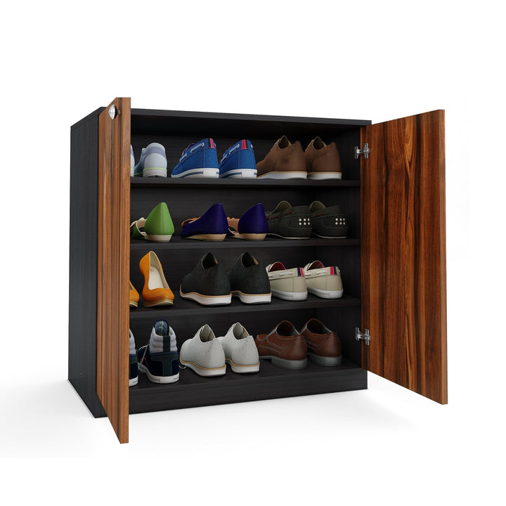 Bharat Lifestyle Pluto Engineered Wood Shoe Rack (Brown, 4 Shelves, Knock Down) - BHARAT LIFESPACE PRIVATE LIMITED