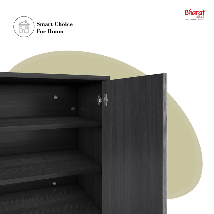 Bharat Lifestyle Pluto Wenge White Engineered Wood Shoe Rack (White, 4 Shelves, Knock Down) - BHARAT LIFESPACE PRIVATE LIMITED