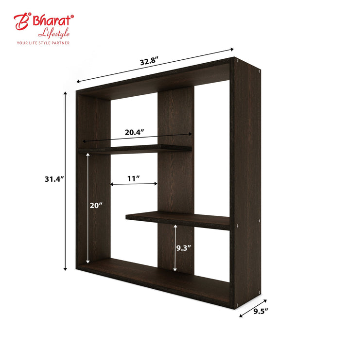 Bharat Lifestyle Rega Engineered Wood Display Unit (Finish Color - Wenge, DIY(Do - It - Yourself)) - BHARAT LIFESPACE PRIVATE LIMITED