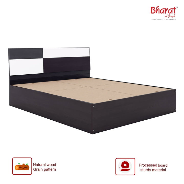Bharat Lifestyle Rome Engineered Wood Queen Box Bed (Finish Color - White & Wenge, Delivery Condition - Knock Down) - BHARAT LIFESPACE PRIVATE LIMITED