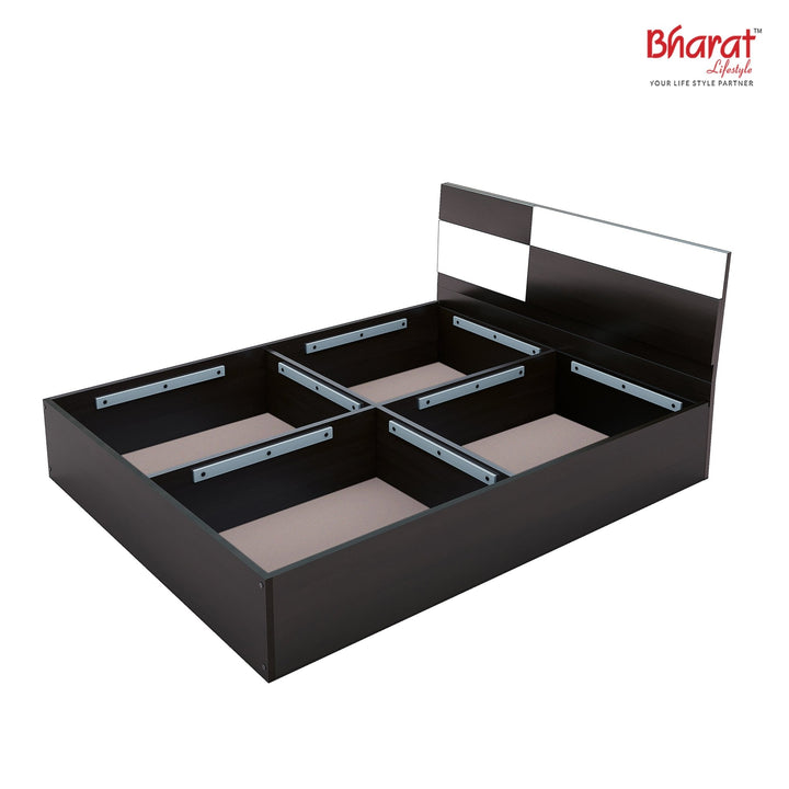 Bharat Lifestyle Rome Engineered Wood Queen Box Bed (Finish Color - White & Wenge, Delivery Condition - Knock Down) - BHARAT LIFESPACE PRIVATE LIMITED