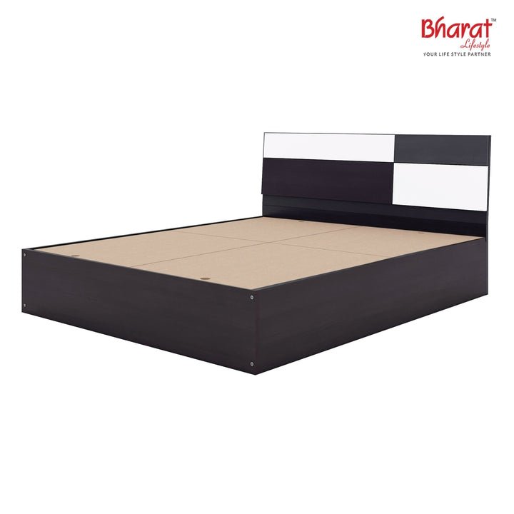 Bharat Lifestyle Rome Engineered Wood Queen Box Bed (Finish Color - White & Wenge, Delivery Condition - Knock Down) - BHARAT LIFESPACE PRIVATE LIMITED