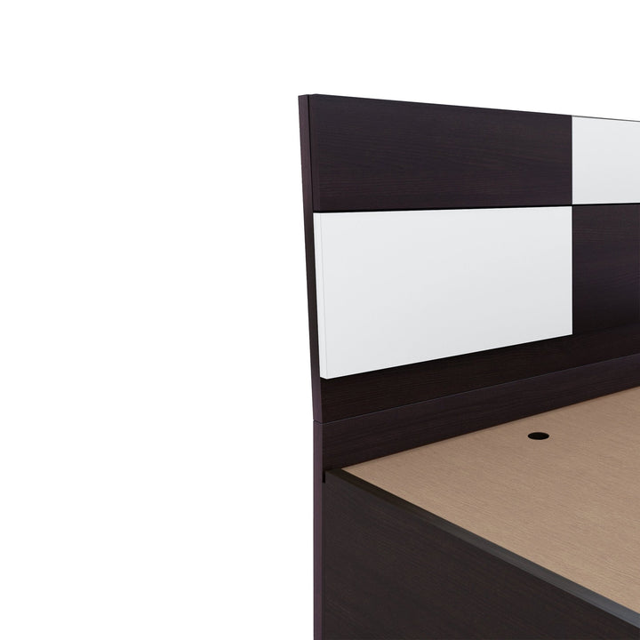 Bharat Lifestyle Rome Engineered Wood Queen Box Bed (Finish Color - White & Wenge, Delivery Condition - Knock Down) - BHARAT LIFESPACE PRIVATE LIMITED