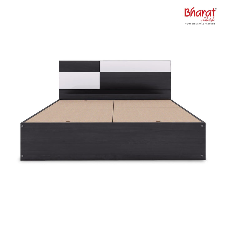 Bharat Lifestyle Rome Engineered Wood Queen Box Bed (Finish Color - White & Wenge, Delivery Condition - Knock Down) - BHARAT LIFESPACE PRIVATE LIMITED