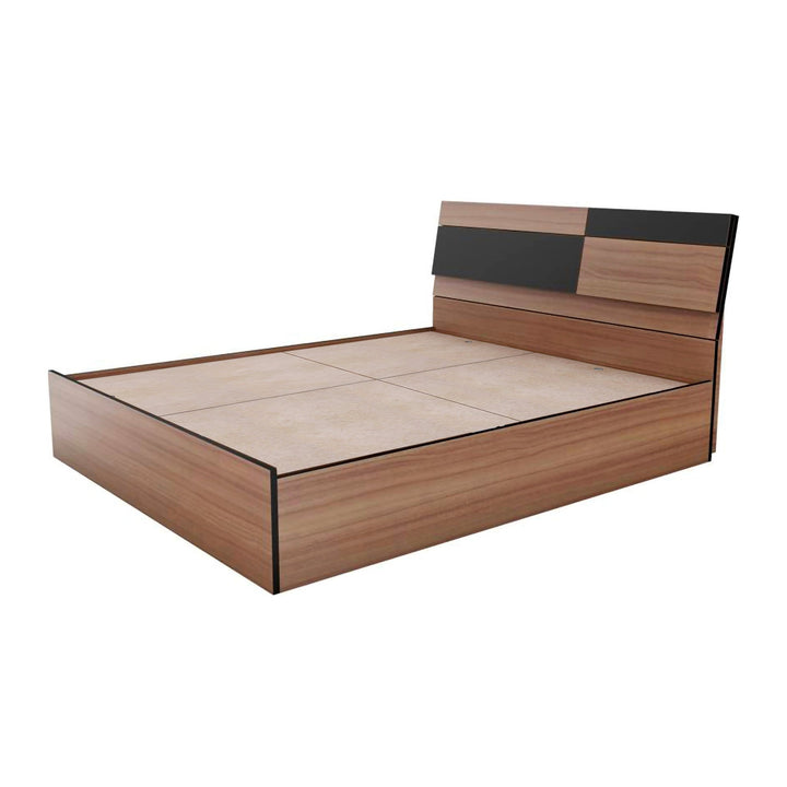 Bharat Lifestyle Rome Exotic Teak Engineered Wood Queen Size Bed with Storage, Bedroom, Living Room, Color - Exotic Teak, Melamine Finish, Delivery Condition - Knock Down, 1 Year Warranty - BHARAT LIFESPACE PRIVATE LIMITED