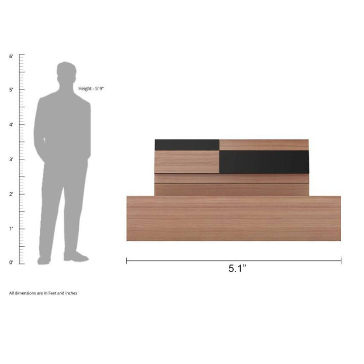 Bharat Lifestyle Rome Exotic Teak Engineered Wood Queen Size Bed with Storage, Bedroom, Living Room, Color - Exotic Teak, Melamine Finish, Delivery Condition - Knock Down, 1 Year Warranty - BHARAT LIFESPACE PRIVATE LIMITED