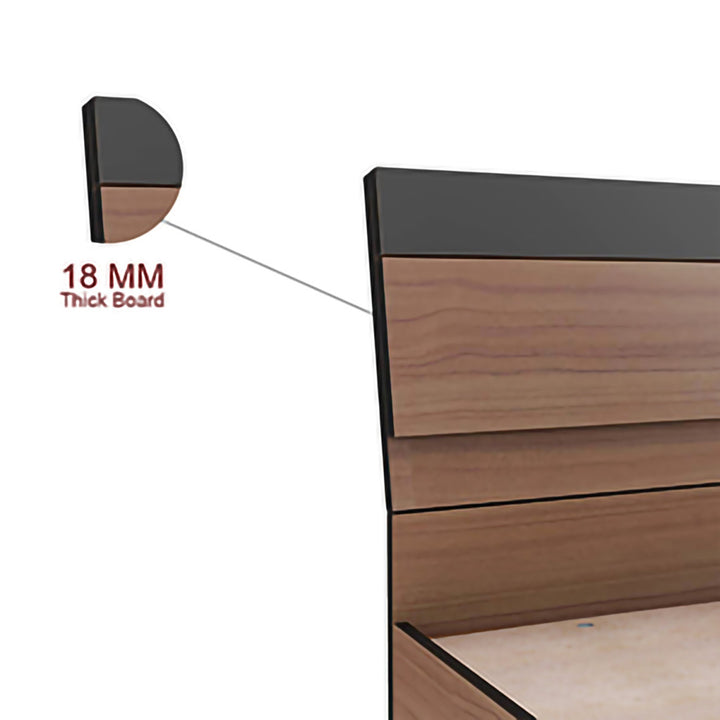 Bharat Lifestyle Rome Exotic Teak Engineered Wood Queen Size Bed with Storage, Bedroom, Living Room, Color - Exotic Teak, Melamine Finish, Delivery Condition - Knock Down, 1 Year Warranty - BHARAT LIFESPACE PRIVATE LIMITED