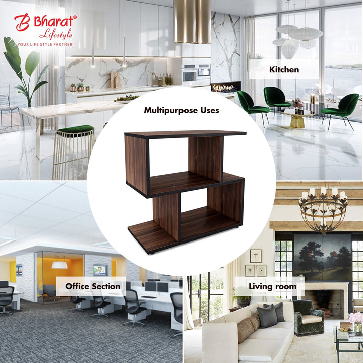 Bharat Lifestyle Satturn Engineered Wood Display Unit (Finish Color - Brown, DIY(Do - It - Yourself)) - BHARAT LIFESPACE PRIVATE LIMITED