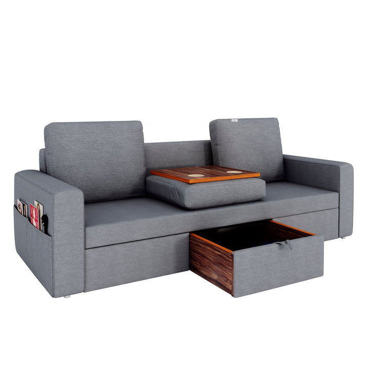 Bharat Lifestyle Signature Fabric 3 Seater Grey Sofa, Looks and Comfortable Sofa for Living Room, Bedroom, Home and Office, Assembly DIY(Do - It - Yourself) 1 Year Warranty - BHARAT LIFESPACE PRIVATE LIMITED