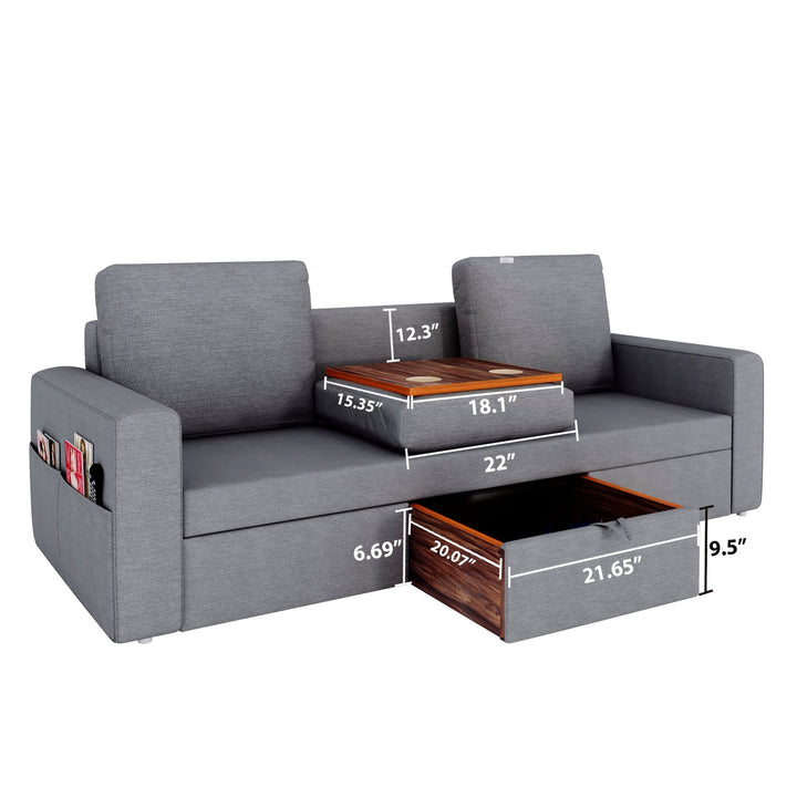 Bharat Lifestyle Signature Fabric 3 Seater Grey Sofa, Looks and Comfortable Sofa for Living Room, Bedroom, Home and Office, Assembly DIY(Do - It - Yourself) 1 Year Warranty - BHARAT LIFESPACE PRIVATE LIMITED