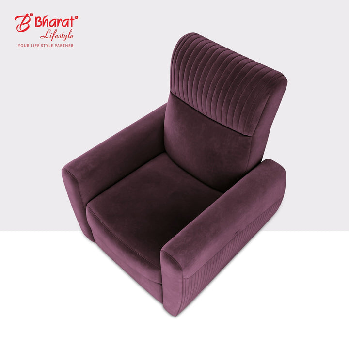 Bharat Lifestyle Sleek Fabric Manual Recliner (Maroon) | 1 Seater Recliner Chair Sofa | Suede Fabric | 3 Comfort Positions | DIY Assembly | 1 Year Warranty | For Living Room, Bedroom, Home & Office - BHARAT LIFESPACE PRIVATE LIMITED