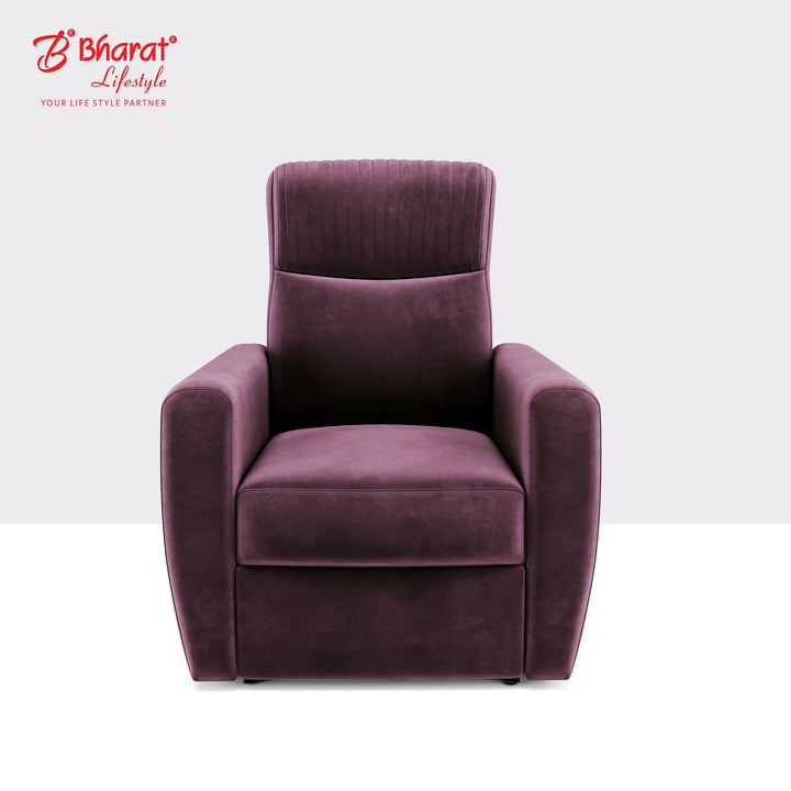 Bharat Lifestyle Sleek Fabric Manual Recliner (Maroon) | 1 Seater Recliner Chair Sofa | Suede Fabric | 3 Comfort Positions | DIY Assembly | 1 Year Warranty | For Living Room, Bedroom, Home & Office - BHARAT LIFESPACE PRIVATE LIMITED