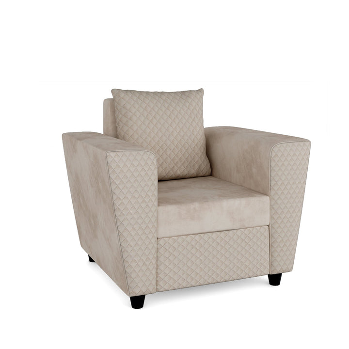 Bharat Lifestyle Sweden Fabric 3 + 1 + 1 Sofa Set (Cream, DIY(Do - It - Yourself)) - BHARAT LIFESPACE PRIVATE LIMITED