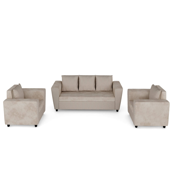 Bharat Lifestyle Sweden Fabric 3 + 1 + 1 Sofa Set (Cream, DIY(Do - It - Yourself)) - BHARAT LIFESPACE PRIVATE LIMITED
