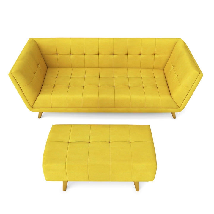 Bharat Lifestyle Troy Fabric 4 Seater Sofa (Finish Color - Yellow, DIY(Do - It - Yourself)) - BHARAT LIFESPACE PRIVATE LIMITED