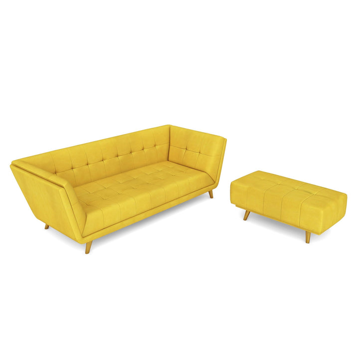 Bharat Lifestyle Troy Fabric 4 Seater Sofa (Finish Color - Yellow, DIY(Do - It - Yourself)) - BHARAT LIFESPACE PRIVATE LIMITED