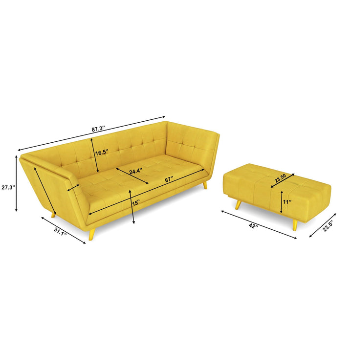 Bharat Lifestyle Troy Fabric 4 Seater Sofa (Finish Color - Yellow, DIY(Do - It - Yourself)) - BHARAT LIFESPACE PRIVATE LIMITED