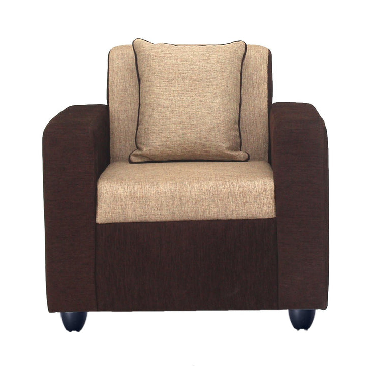 Bharat Lifestyle Tulip 3+1+1 Fabric Sofa Set with Coffee Table | Cream & Brown | Comfortable & Stylish Living Room Furniture | DIY Assembly | 1 Year Warranty - BHARAT LIFESPACE PRIVATE LIMITED