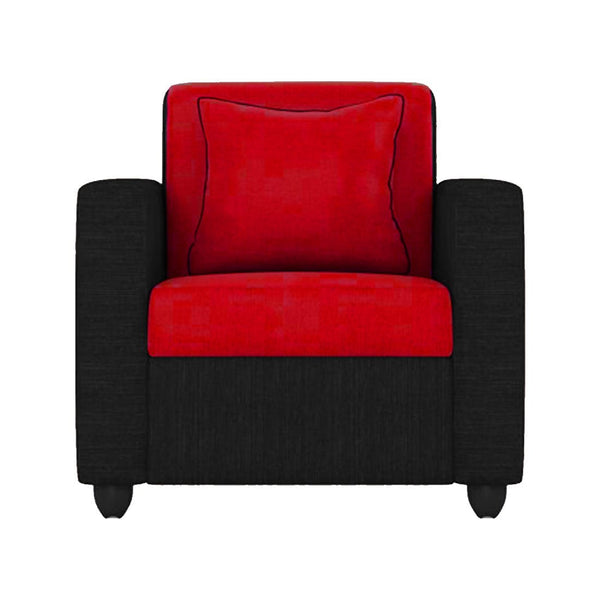 Bharat Lifestyle Tulip Fabric 1 Seater Sofa (Finish Color - Red & Black, DIY(Do - It - Yourself)) - BHARAT LIFESPACE PRIVATE LIMITED