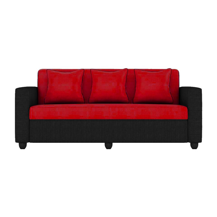 Bharat Lifestyle Tulip Fabric 3+1+1 Sofa Set | Red & Black | Stylish & Comfortable Fabric Sofa Set for Living Room, Bedroom | Soft Upholstery | DIY Assembly | 1 Year Warranty - BHARAT LIFESPACE PRIVATE LIMITED