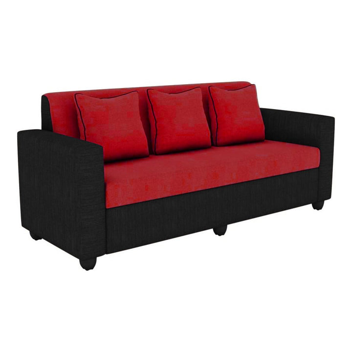 Bharat Lifestyle Tulip Fabric 3+1+1 Sofa Set | Red & Black | Stylish & Comfortable Fabric Sofa Set for Living Room, Bedroom | Soft Upholstery | DIY Assembly | 1 Year Warranty - BHARAT LIFESPACE PRIVATE LIMITED