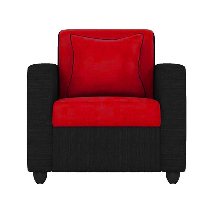 Bharat Lifestyle Tulip Fabric 3+1+1 Sofa Set | Red & Black | Stylish & Comfortable Fabric Sofa Set for Living Room, Bedroom | Soft Upholstery | DIY Assembly | 1 Year Warranty - BHARAT LIFESPACE PRIVATE LIMITED