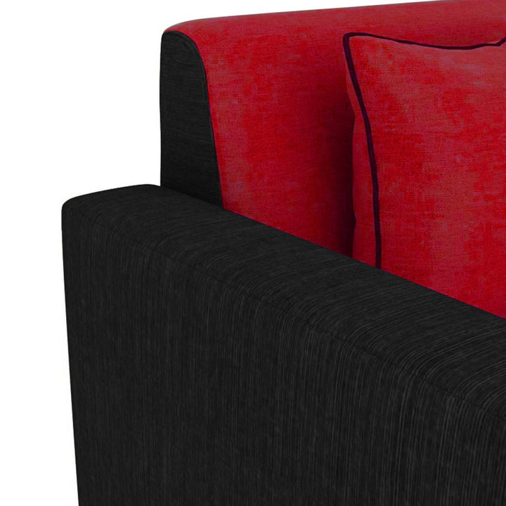 Bharat Lifestyle Tulip Fabric 3+1+1 Sofa Set | Red & Black | Stylish & Comfortable Fabric Sofa Set for Living Room, Bedroom | Soft Upholstery | DIY Assembly | 1 Year Warranty - BHARAT LIFESPACE PRIVATE LIMITED