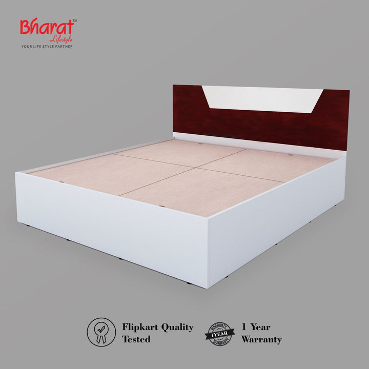 Bharat Lifestyle Vienna Engineered Wood Queen Bed Without Storage Bed for Bedroom, Living Room, Color – Brown, Delivery Condition - Knock Down, 1 Year Warranty - BHARAT LIFESPACE PRIVATE LIMITED
