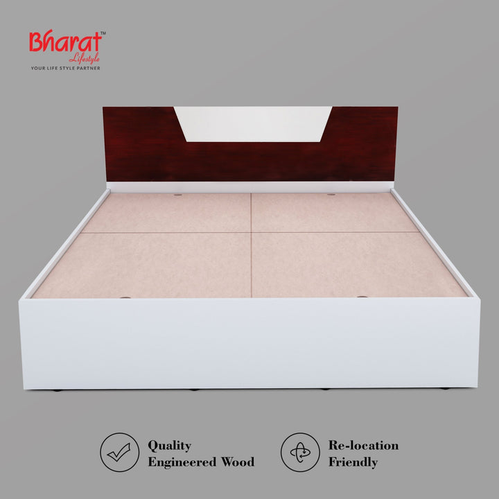 Bharat Lifestyle Vienna Engineered Wood Queen Bed Without Storage Bed for Bedroom, Living Room, Color – Brown, Delivery Condition - Knock Down, 1 Year Warranty - BHARAT LIFESPACE PRIVATE LIMITED