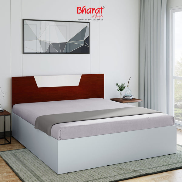 Bharat Lifestyle Vienna Engineered Wood Queen Bed Without Storage Bed for Bedroom, Living Room, Color – Brown, Delivery Condition - Knock Down, 1 Year Warranty - BHARAT LIFESPACE PRIVATE LIMITED