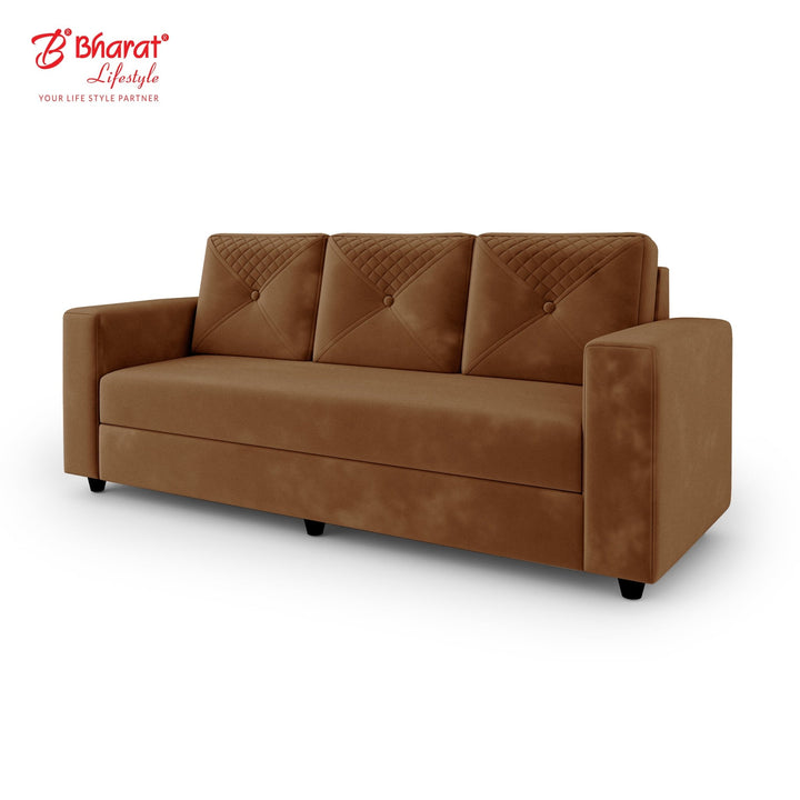 Bharat Lifestyle Winslow Fabric 3 + 1 + 1 Brown Sofa Set - BHARAT LIFESPACE PRIVATE LIMITED