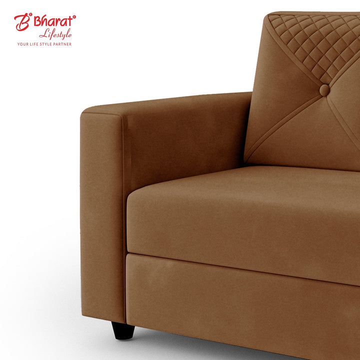 Bharat Lifestyle Winslow Fabric 3 + 1 + 1 Brown Sofa Set - BHARAT LIFESPACE PRIVATE LIMITED