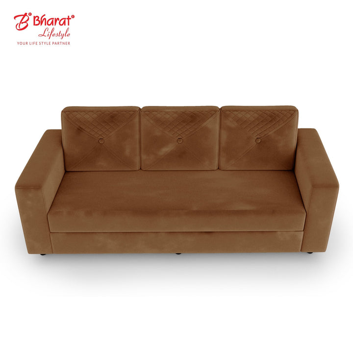 Bharat Lifestyle Winslow Fabric 3 + 1 + 1 Brown Sofa Set - BHARAT LIFESPACE PRIVATE LIMITED