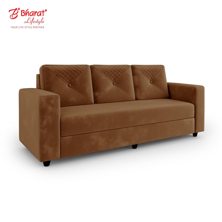 Bharat Lifestyle Winslow Fabric 3 + 1 + 1 Brown Sofa Set - BHARAT LIFESPACE PRIVATE LIMITED