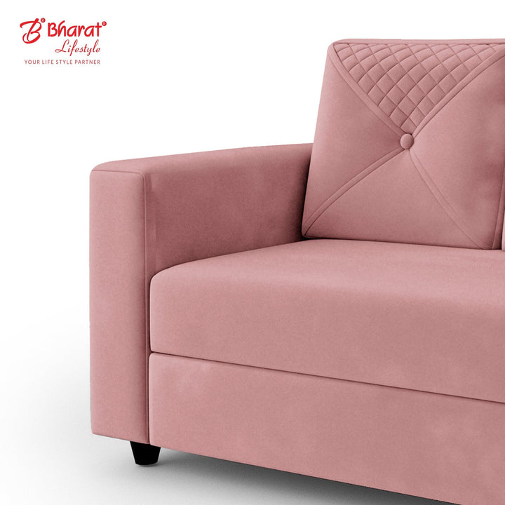 Bharat Lifestyle Winslow Fabric 3 + 1 + 1 Peach Sofa Set - BHARAT LIFESPACE PRIVATE LIMITED