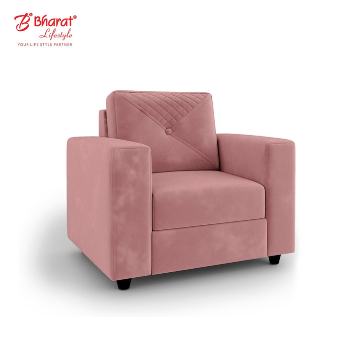 Bharat Lifestyle Winslow Fabric 3 + 1 + 1 Peach Sofa Set - BHARAT LIFESPACE PRIVATE LIMITED