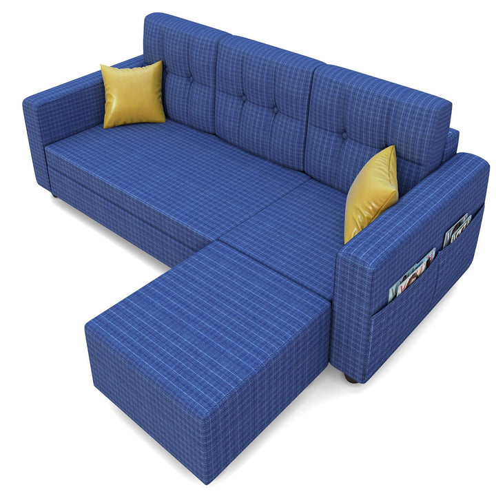 Bharat Lifestyle Winston Fabric 4 Seater Sofa (Finish Color - Blue, DIY(Do - It - Yourself)) - BHARAT LIFESPACE PRIVATE LIMITED